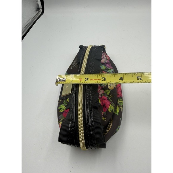 Betsey Johnson Cosmetic Bag Makeup Ruffle Floral Black Travel - Used - See Photo - Picture 13 of 14